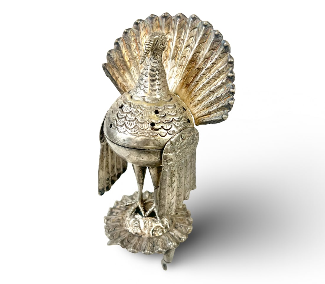 19th Century Spanish Colonial Silver Bird sahumador (1 of 8)