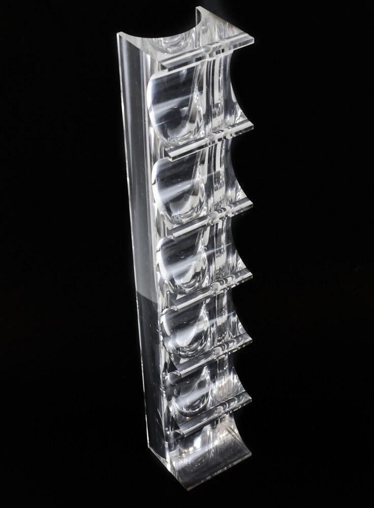 Alessio Tasca Italian 1929- Lucite Brutalist Sculpture Optical Tower, signed (1 of 4)