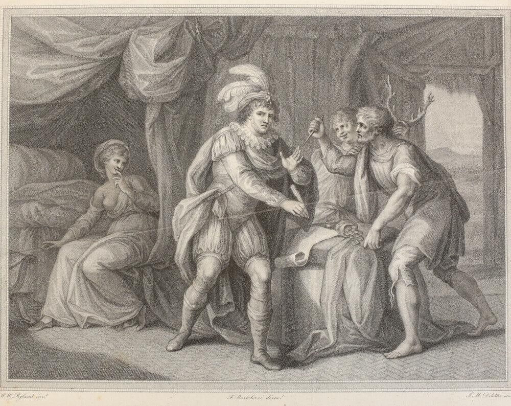 Francesco Bartolozzi Italian 1727-1815 Engraving on laid The Origin of Horn Fair: Francesco Bartolozzi direx (Italian 1727-1815), Engraving on laid paper, 'The Origin of Horn Fair at Charlton in Kent'. Engraved by J. M. Delattre (sculpt); designed by W. M Ryland (inv). from Lyson's