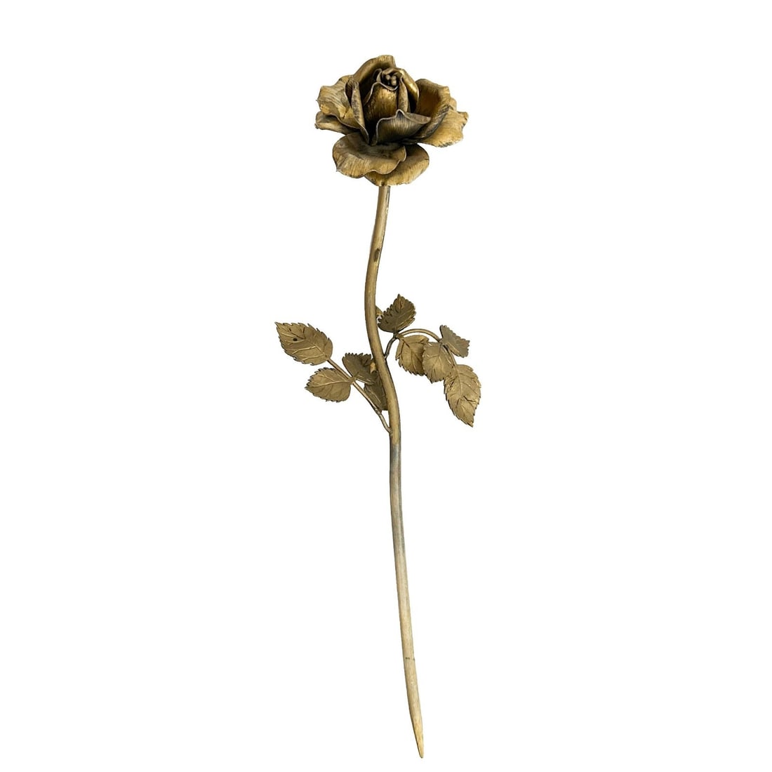 Tiffany & Co Gilt Sterling Silver 10 inch Rose Flower Study (1 of 4)