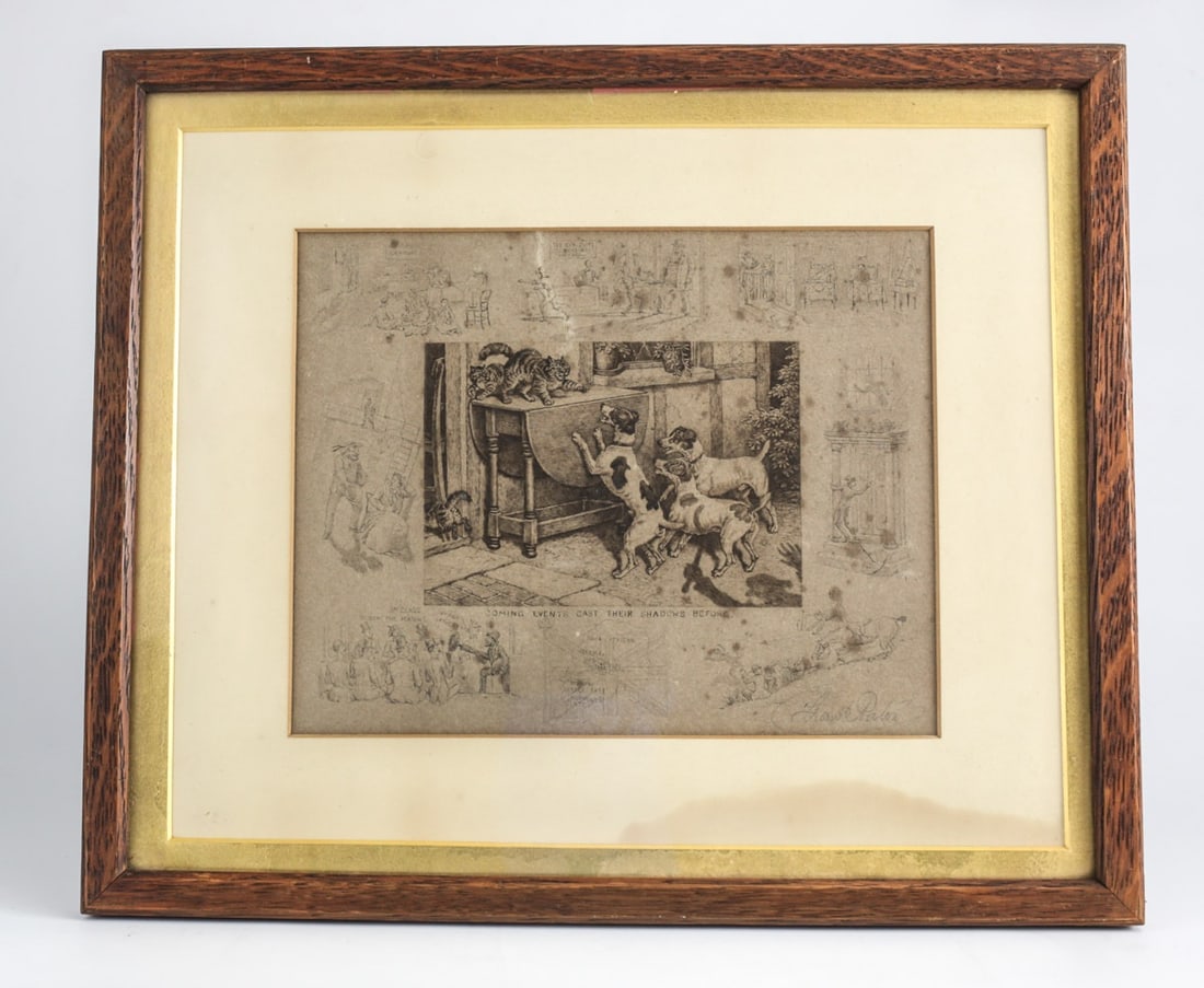 Frank Paton (British 1856-1909) Etching Coming Events Cast Their Shadows (1 of 7)