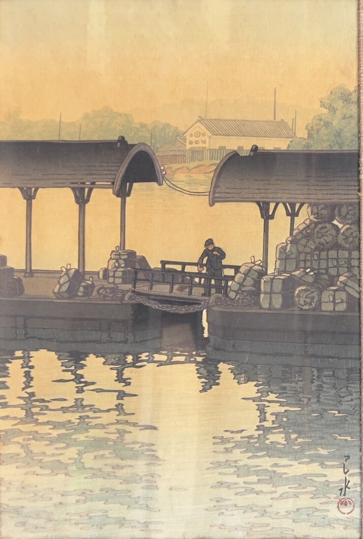 Kawase Hasui woodblock print Morning in Onomichi c1940 (1 of 6)