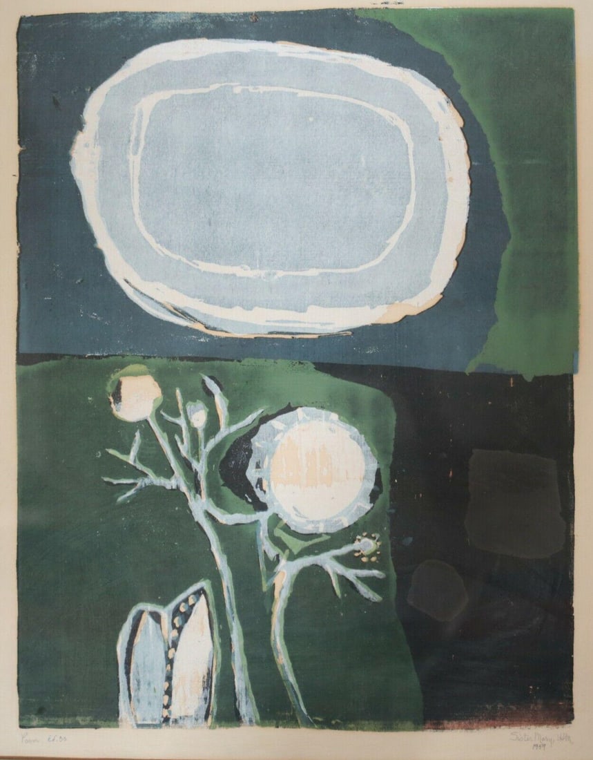 Sister Mary USM Modernist Serigraph Silk-screen Abstract Ltd Ed Signed 1959 (1 of 6)