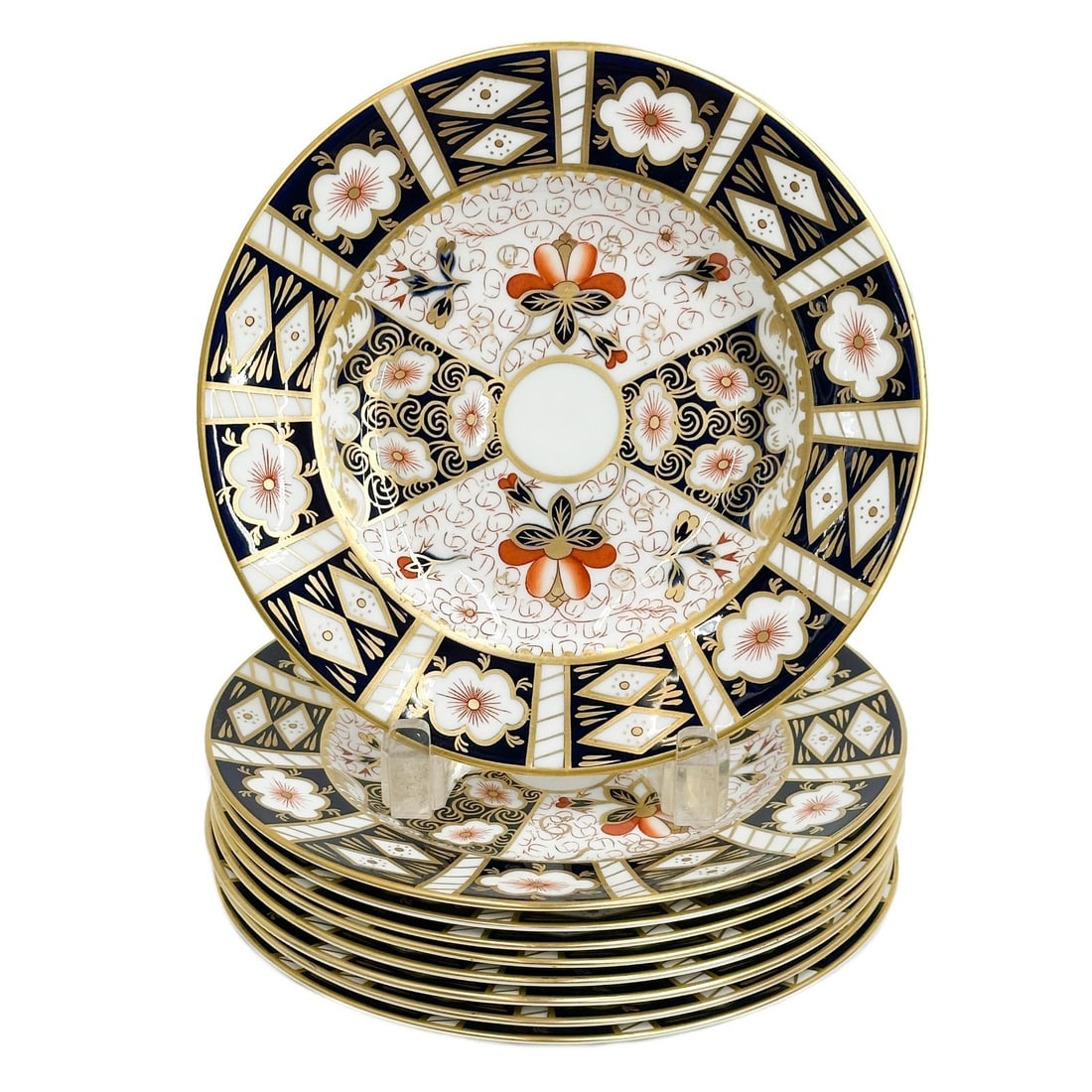 9 Royal Crown Derby Imari #2451 Porcelain Dessert Plates circa 1932 (1 of 5)