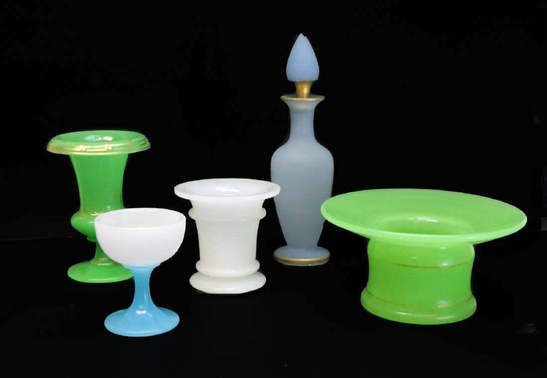 Group of 5 Opaline Glass Table Ornaments (1 of 2)