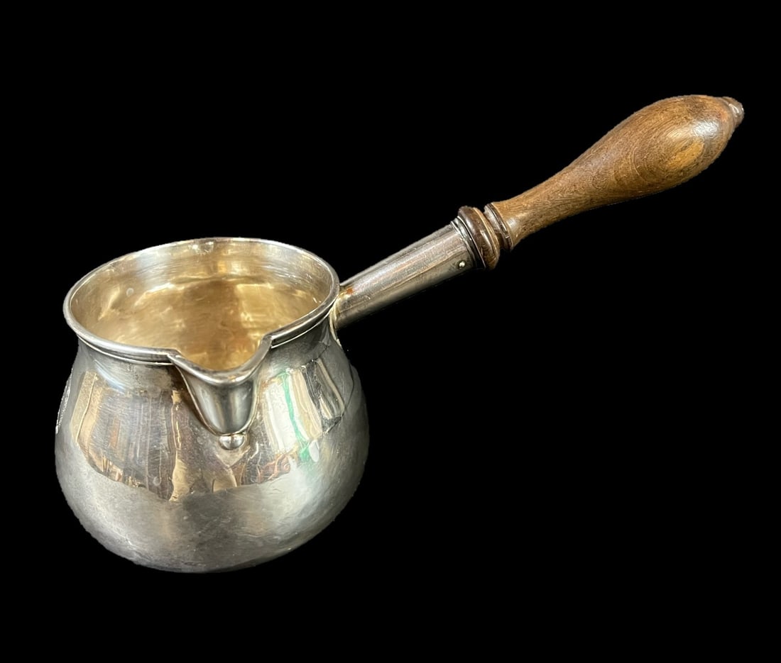 George II Sterling Silver Brandy Pan Gabriel Sleath 1728 (1 of 11)