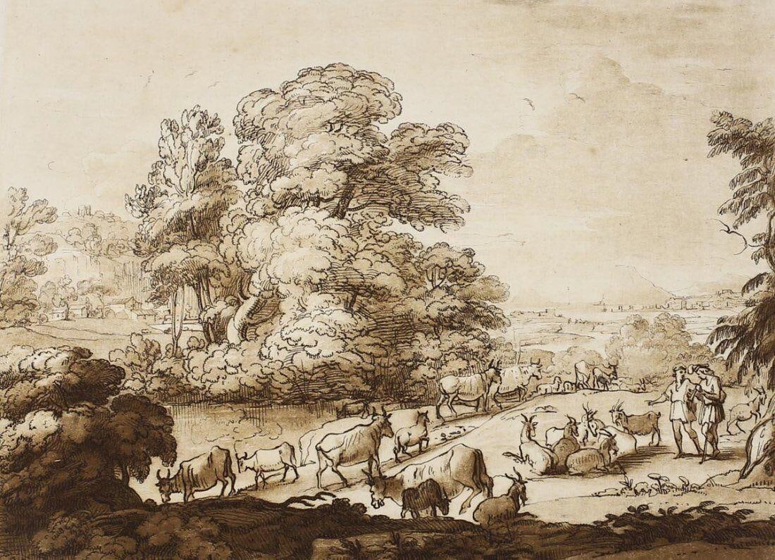 Richard Earlom British 1743–1822 Mezzotint No. 77 Liber Veritatis (1 of 5)