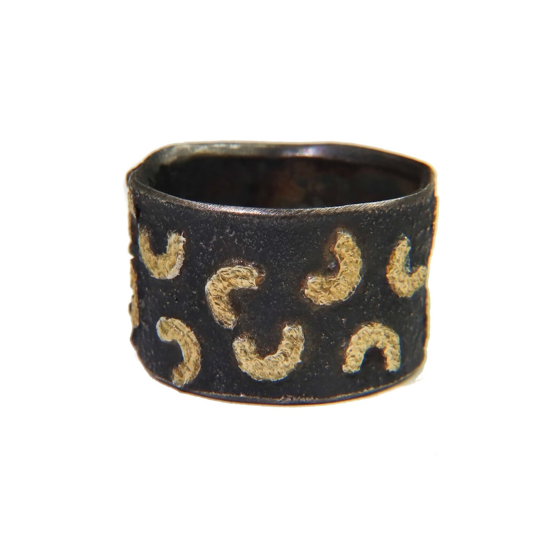 Devta Doolan 22k Yellow Gold and Sterling Silver Ring Size 10 Signed (1 of 14)