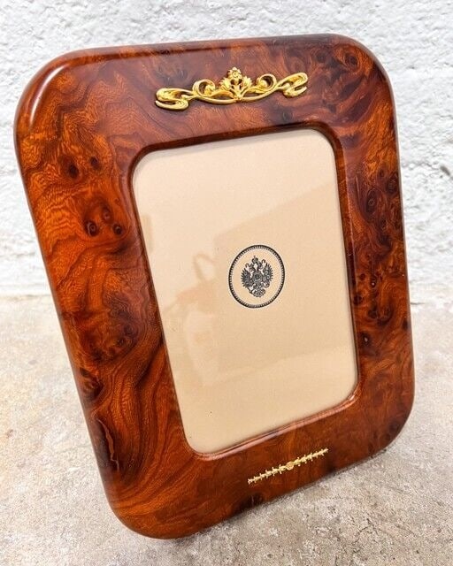 Selli G Gabriello Florence Burl Photo Picture Frame Gilt Sterling Silver 5x7 (1 of 5)