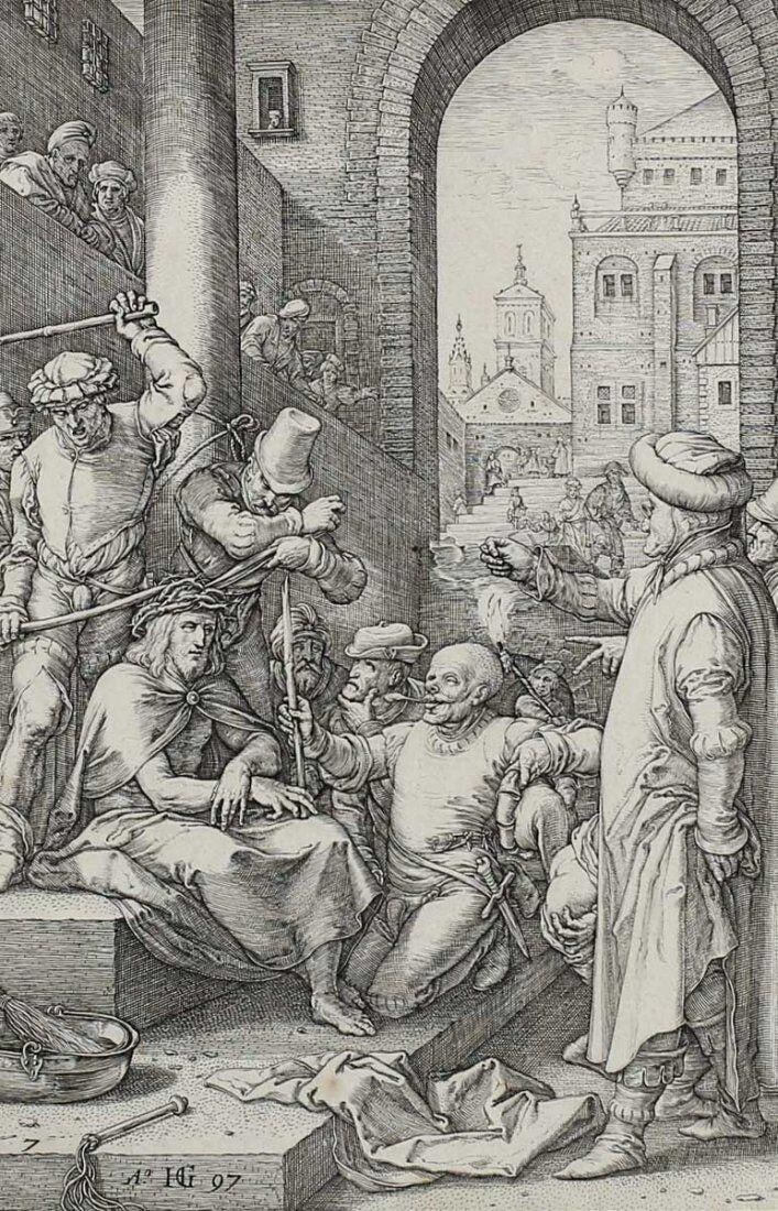 Kendrick Goltzius Dutch 1558–1617 Engraving Christ Crowned With Thorns (1 of 3)