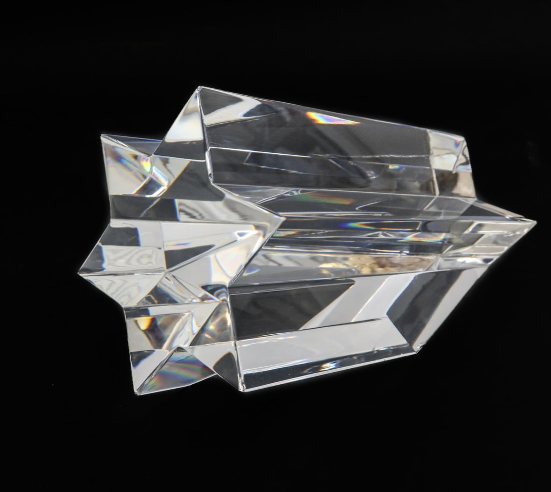 Steuben Art Glass Sculpture Star of David by David Dowler #1096, 1981 (1 of 13)