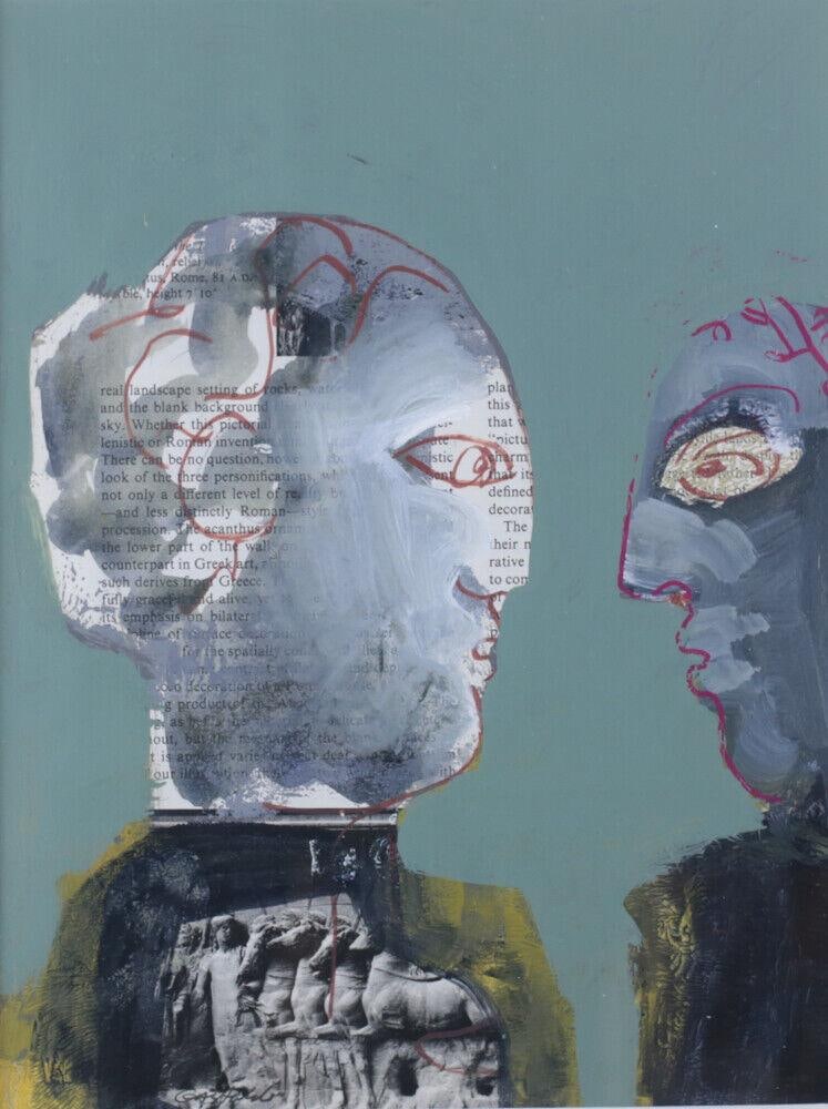 Jerome Gastaldi (American 20-21st Century) Mixed Media Painting, Abstract Figure (1 of 4)