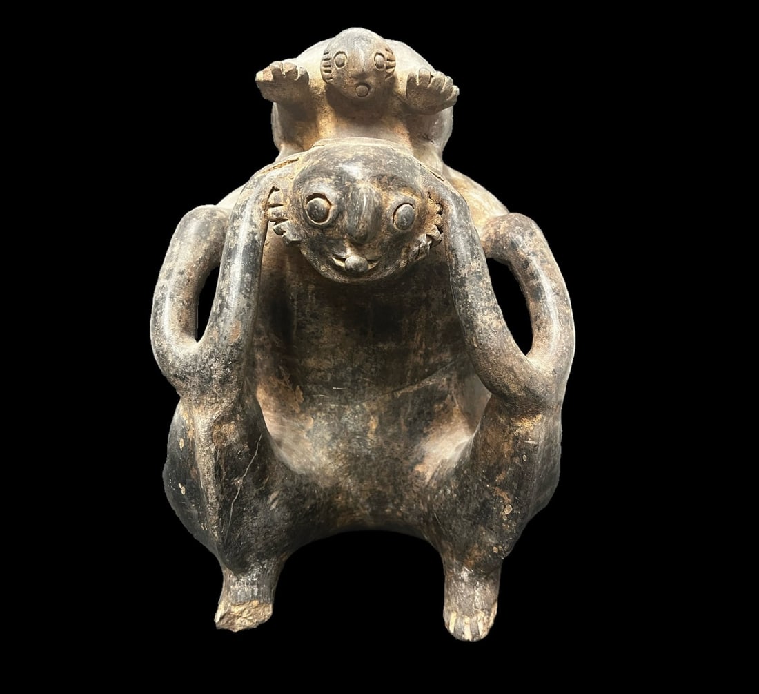 Pre Columbian Jalisco Figural Vessel Woman with Child (1 of 9)