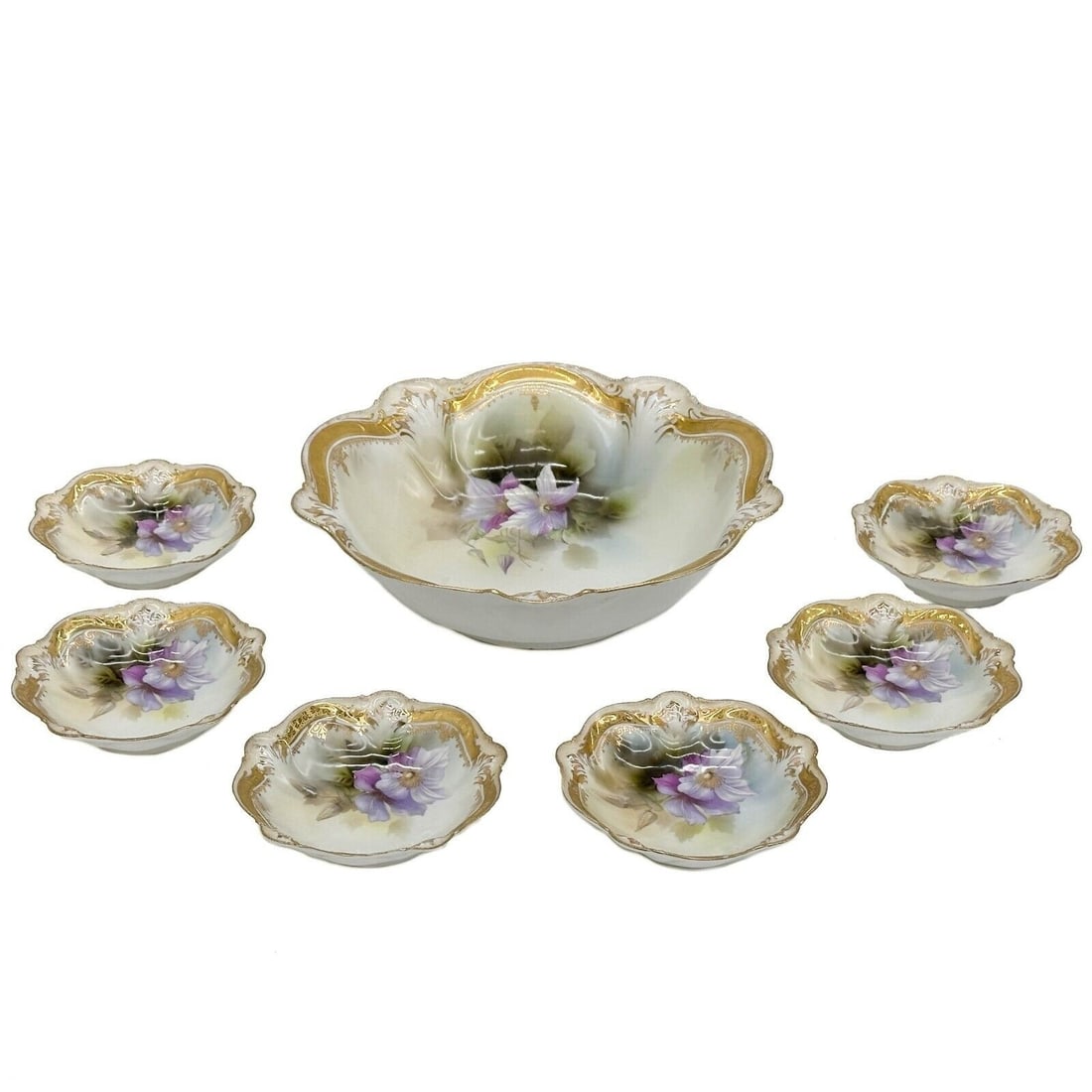 7pc Set R S Prussia Porcelain Berry Serving and Berry Bowls Early 20th Century (1 of 7)