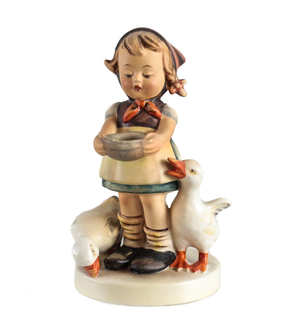 Goebel Hummel Figurine # 197 2/0 Be Patient Full Bee stamp TMK-2 Girl w/ Geese (1 of 4)