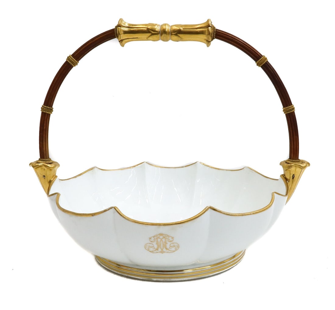 Manufacture Sevres Porcelain Handled Basket Melonneire a Cotes 2e Grandeur 1856 (1 of 8)