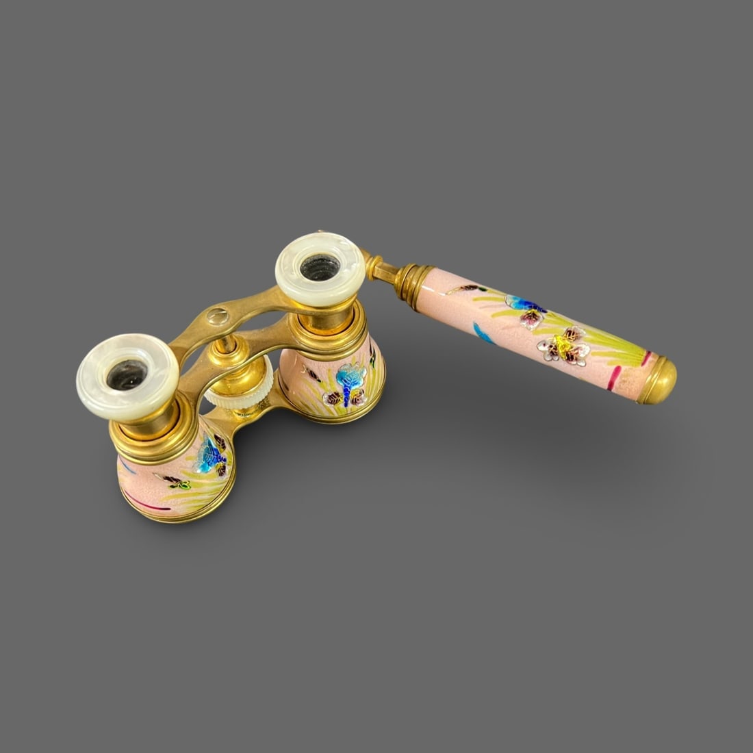 19th Century Continental Opera Hand painted Enamel Opera Glasses with lorgnette (1 of 10)