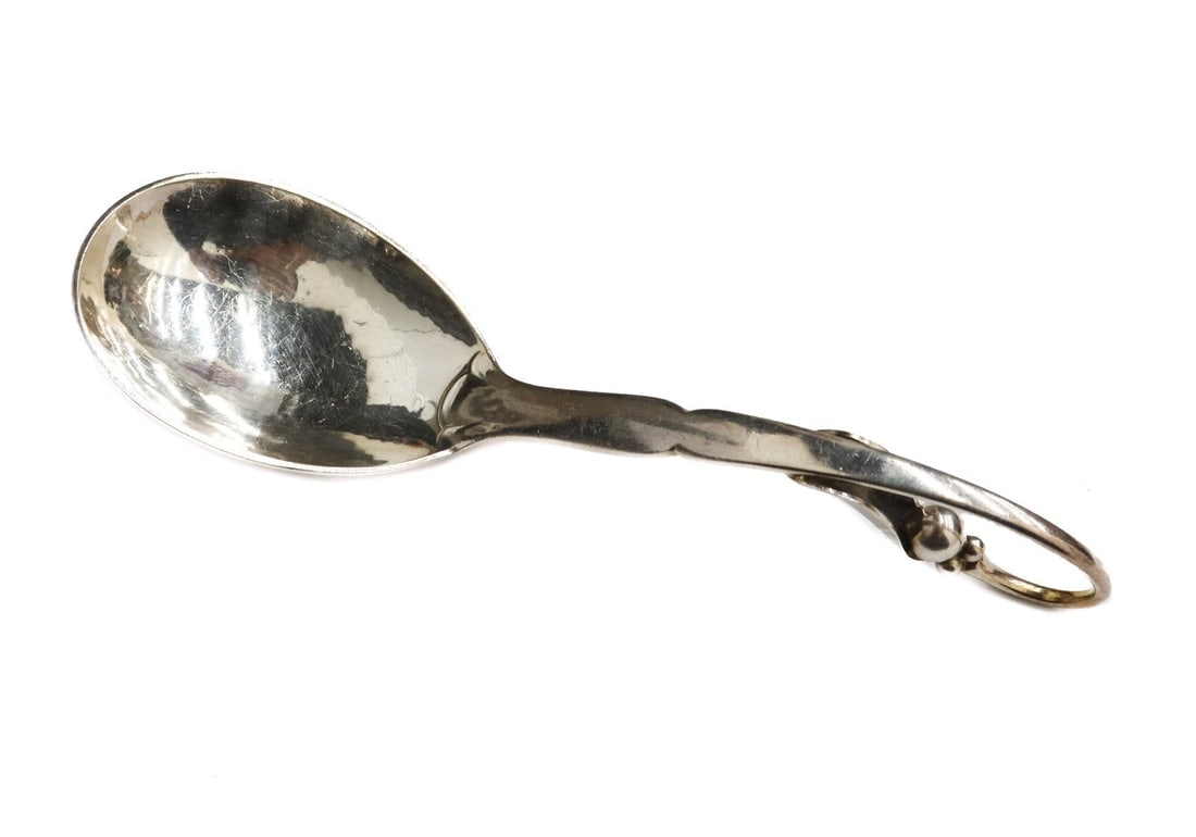 Georg Jensen Sterling Silver Jam Spoon in Ornamental #21 Mid Century (1 of 8)