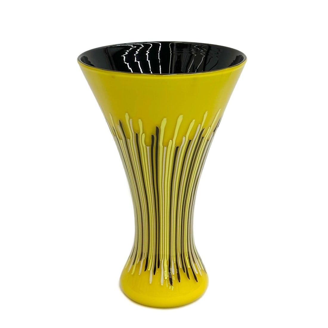 Gianni Versace for Venini Murano Italian Art Glass Rivoli Yellow Vase Signed (1 of 8)