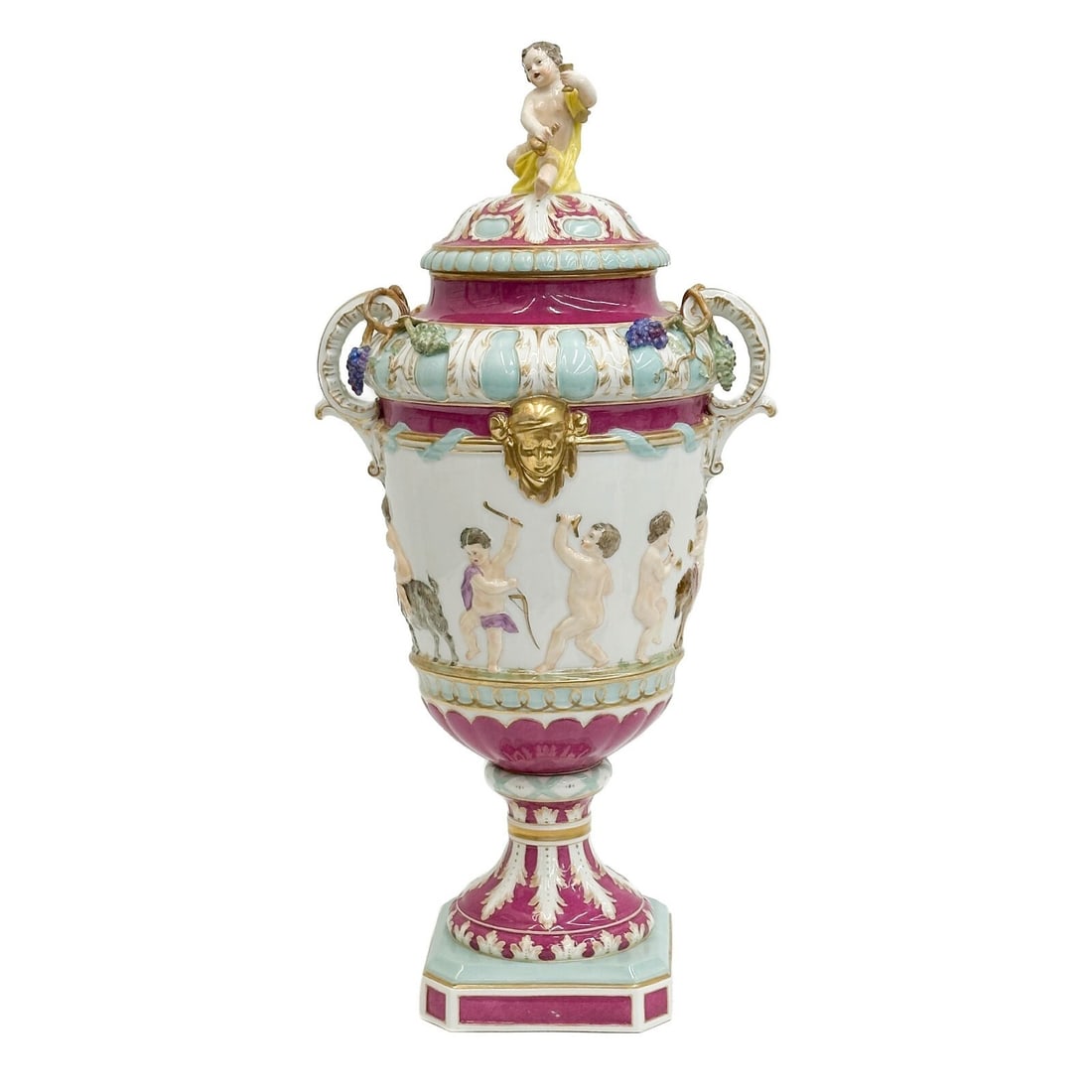 KPM Berlin Hand Painted Porcelain Covered Urn Putti 19th century (1 of 11)