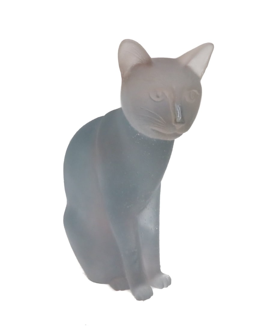 Daum France Pate De Verre Art Glass Sculpture Le Chat Blanc Numbered 55 (1 of 10)