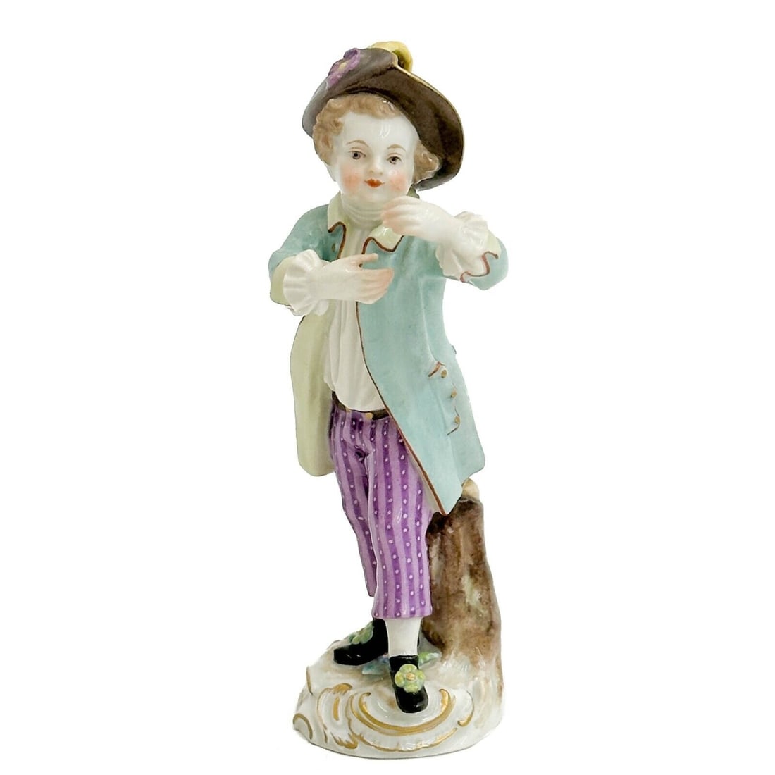 Meissen Germany Hand Painted Miniature Porcelain Figurine Boy #38 19th cen (1 of 7)