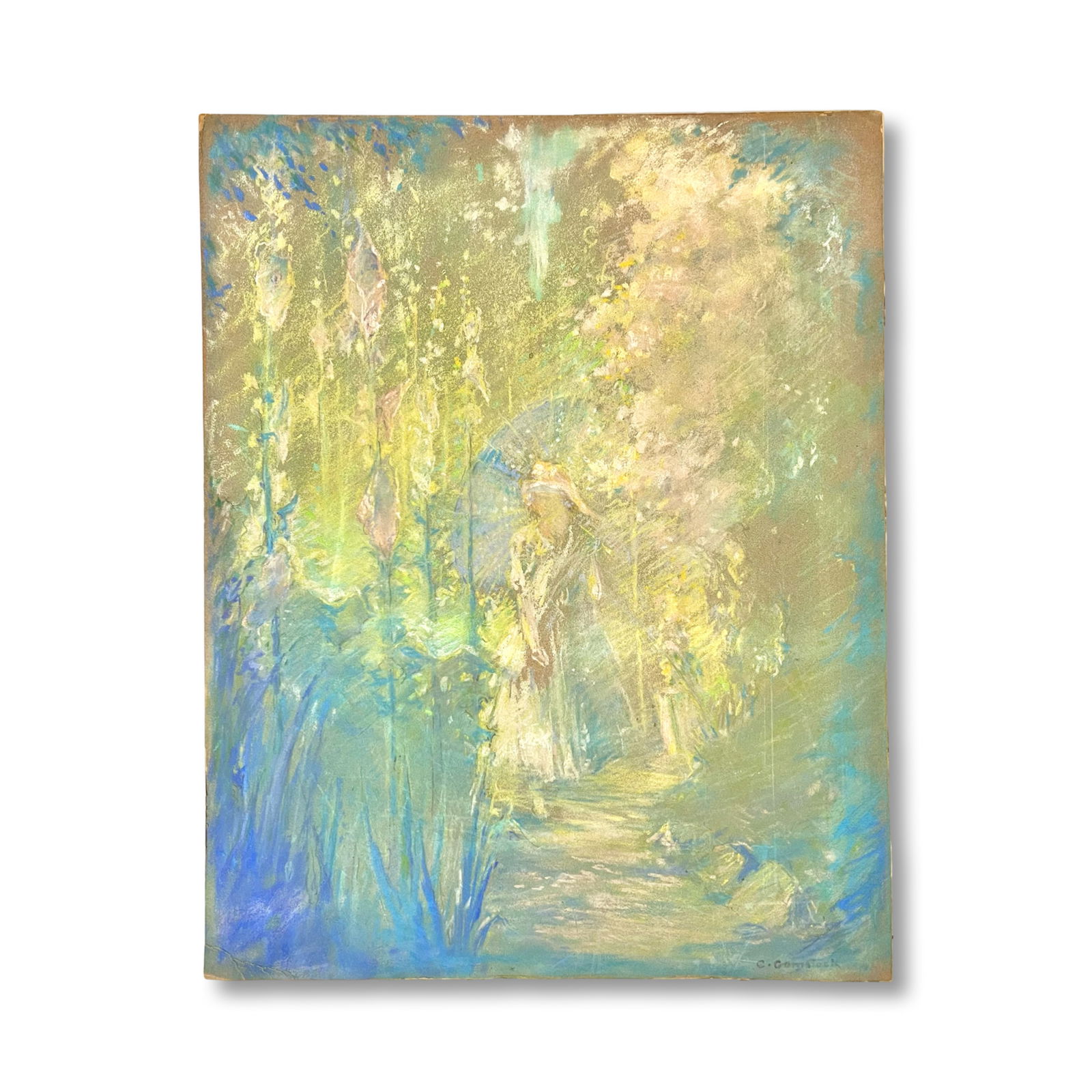 Catherine Comstock Seideneck Pastel work on paperboard c1930 (1 of 5)