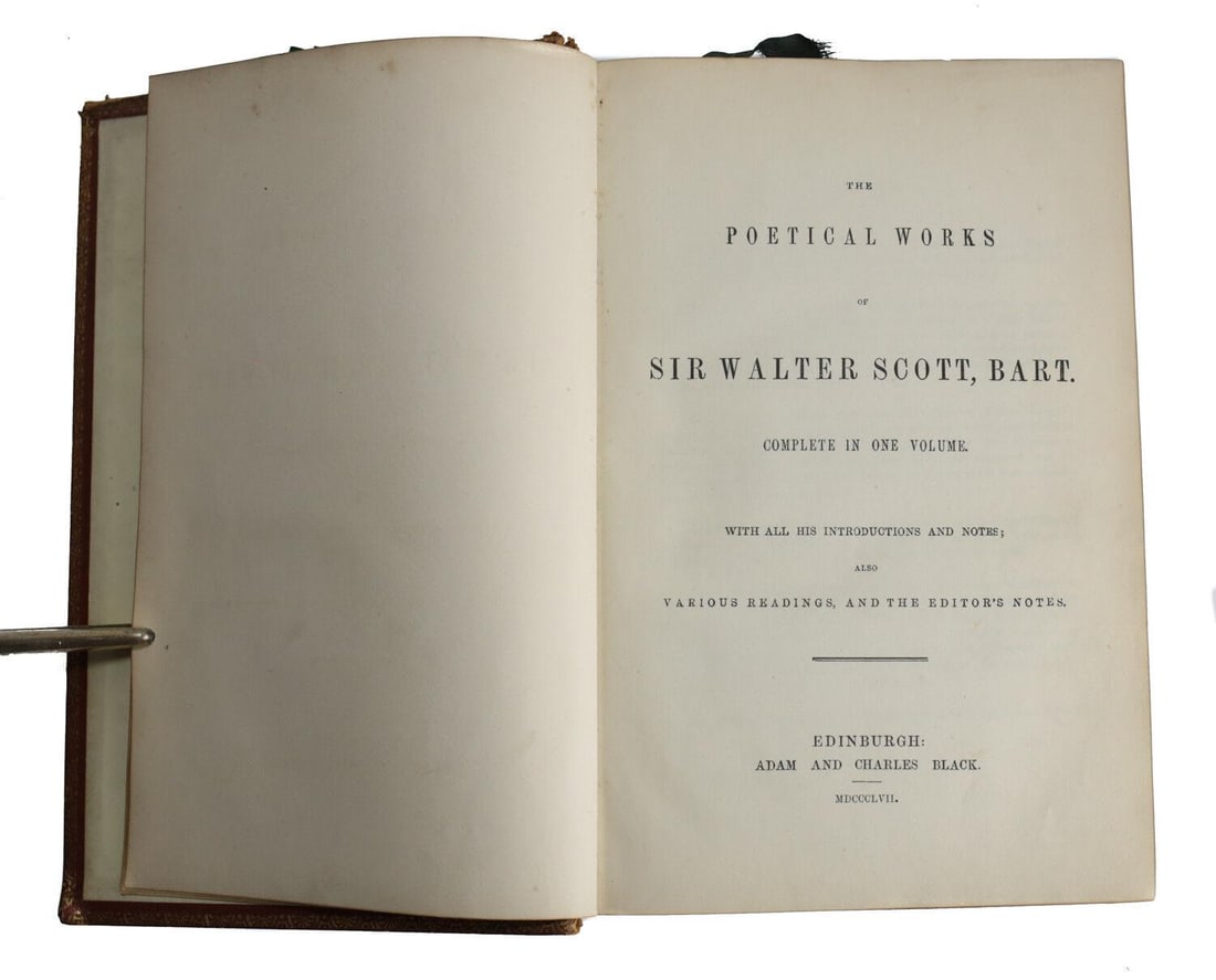 The Poetical Works of Sir Walter Scott, Bart. In one Volume, 1857 Kings College - 8