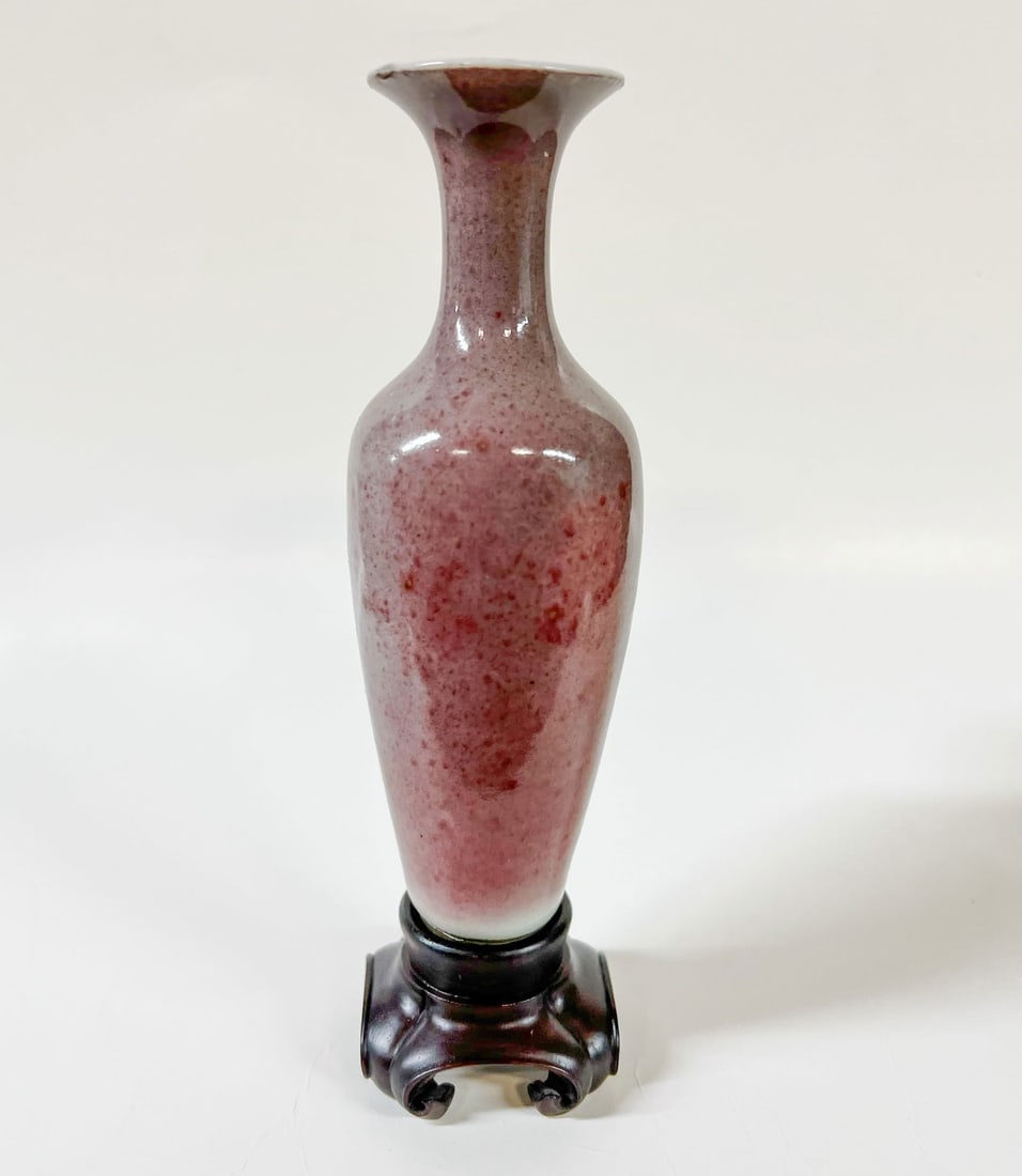 Chinese Peach Bloom glazed Liuyeping Vase (1 of 12)