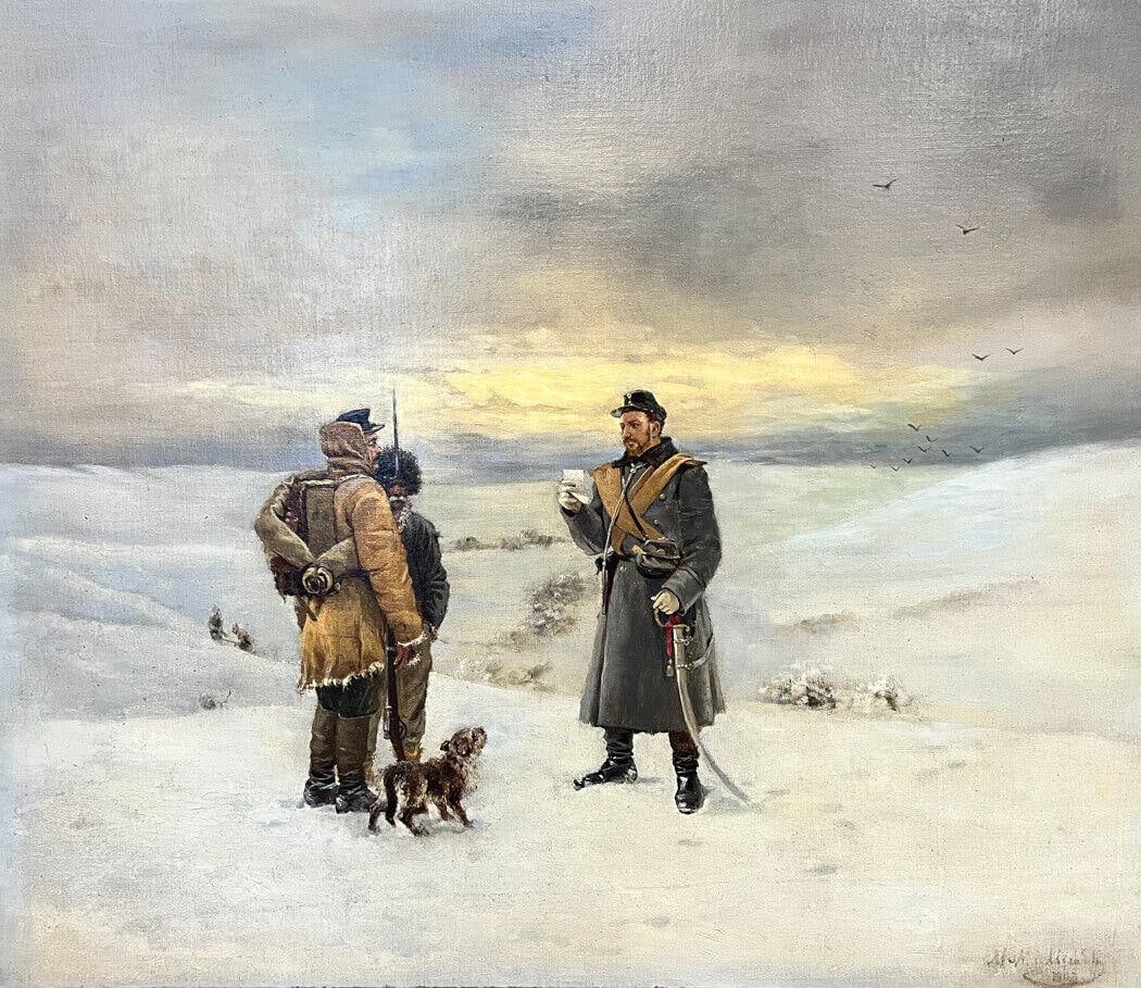 Mikhail Georgievich Malisheff / Malyshev Oil on Canvas Winter Scene (1 of 6)