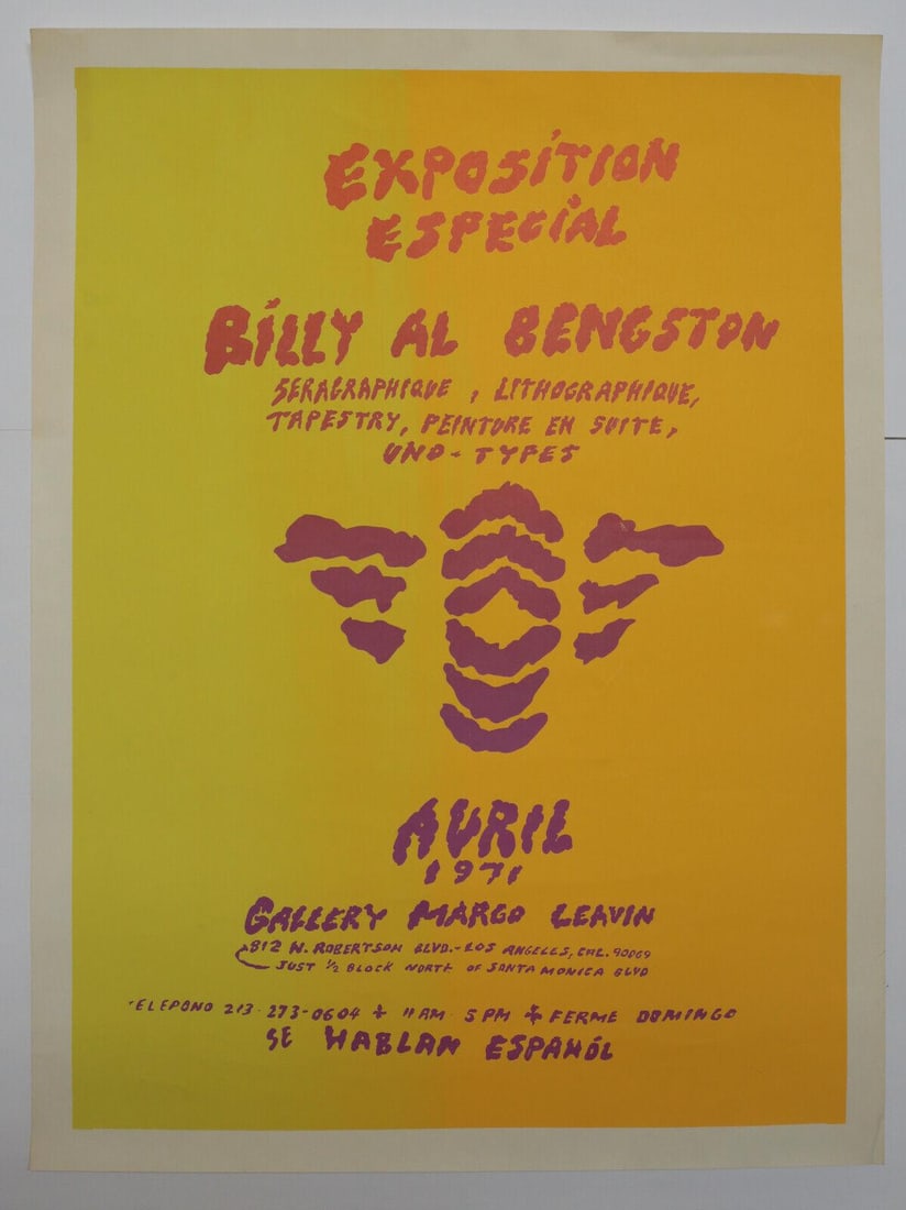 Vintage Exhibition Serigraphic Poster Exposition Especial Billy al Bengst 1971 (1 of 2)