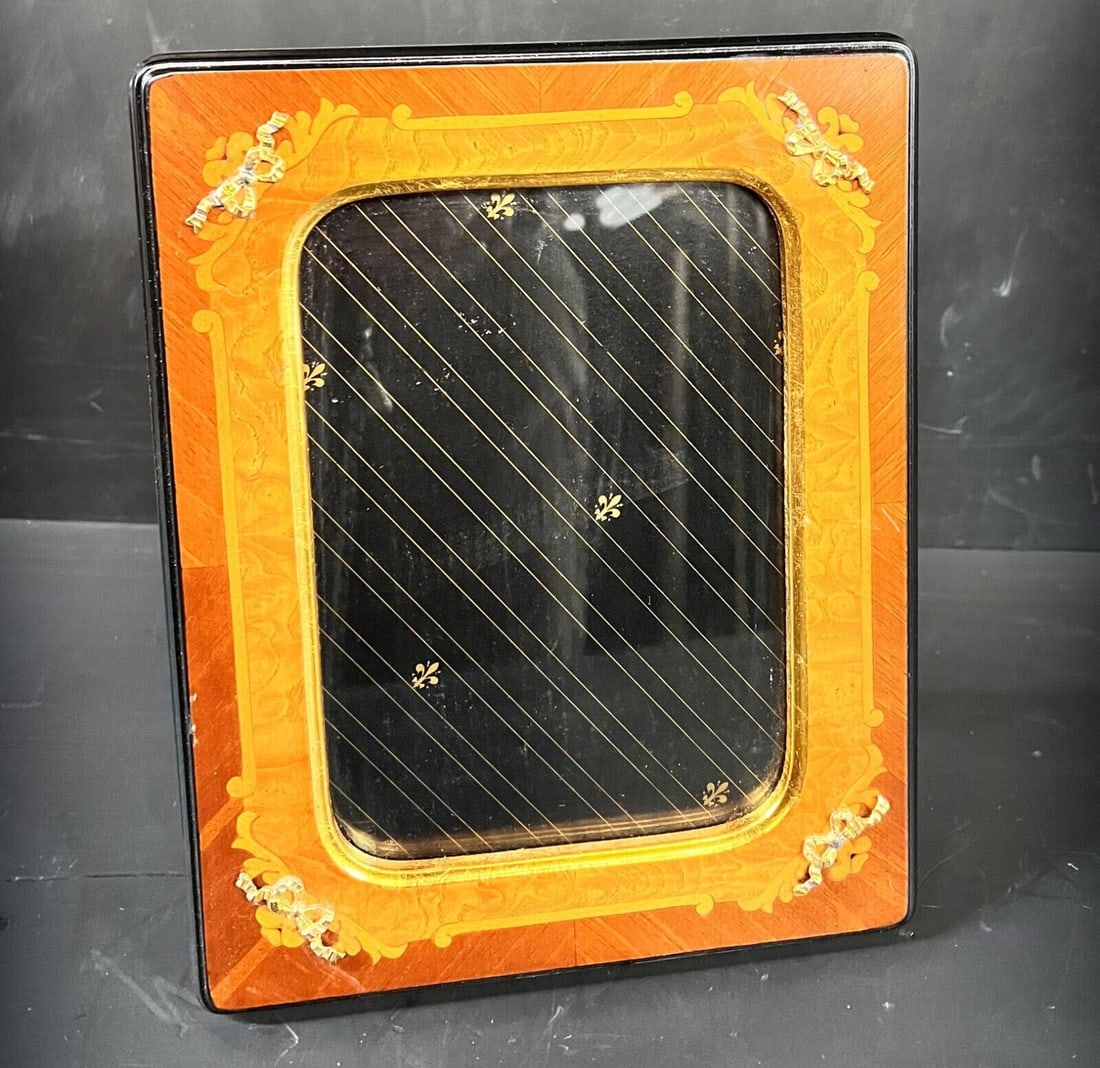 Selli G Gabriello Florence Wood Photo Picture Frame Gilt Sterling Silver 5x7 (1 of 10)