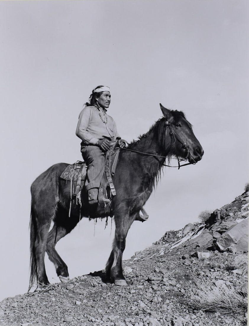 Josef Muench American 1904-1998 B/W Gelatin Silver Photograph Navajo Horseman (1 of 5)