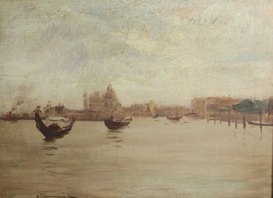 Arnaldo Casella Tamburini Jr. American 1885-1936 Oil painting Venice Grand Canal (1 of 5)