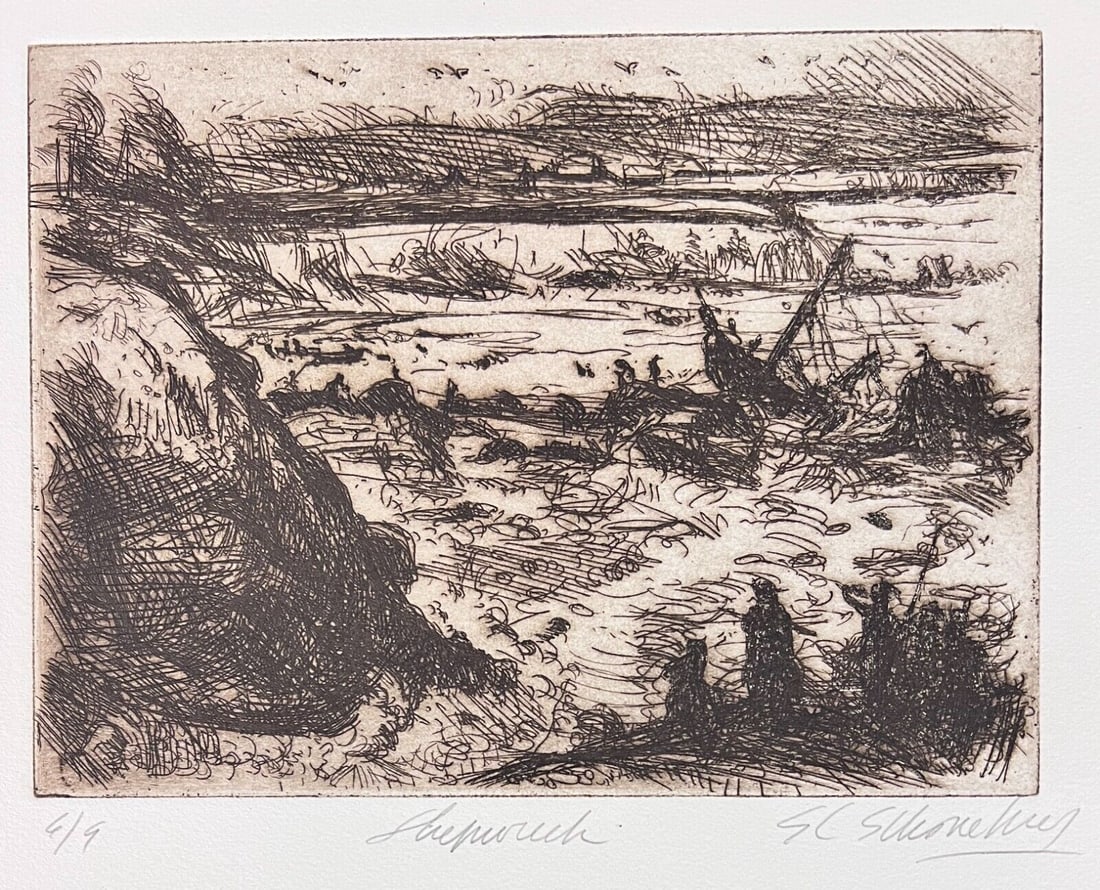 Sheldon C. Schoneberg Print Etching Shipwreck Signed Ltd Ed (1 of 4)