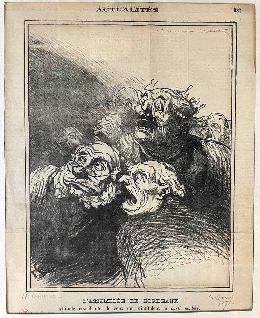 Honore Daumier Lithograph Actualites L'Assemble De Bordeux 1879 (1 of 9)