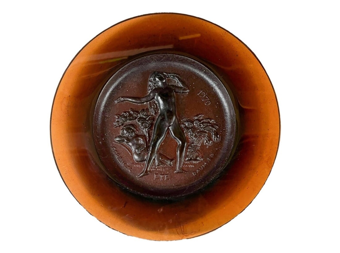 Raymond Corbin Daum Pate de Verre Glass Plate 1970 Ete (1 of 8)