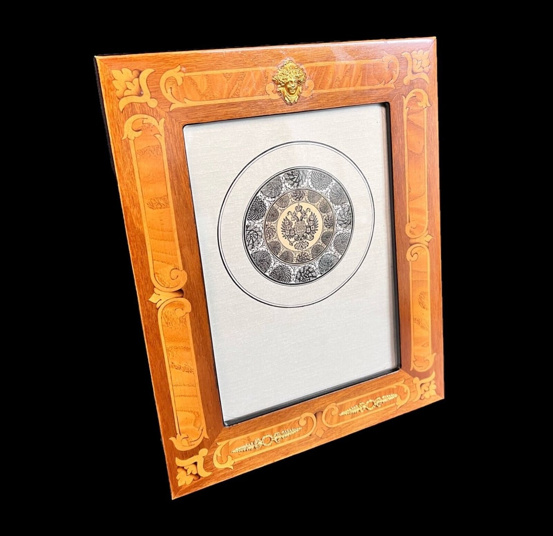 Selli G Gabriello Florence Wood Photo Picture Frame Gilt Sterling Silver 5x7 (1 of 7)