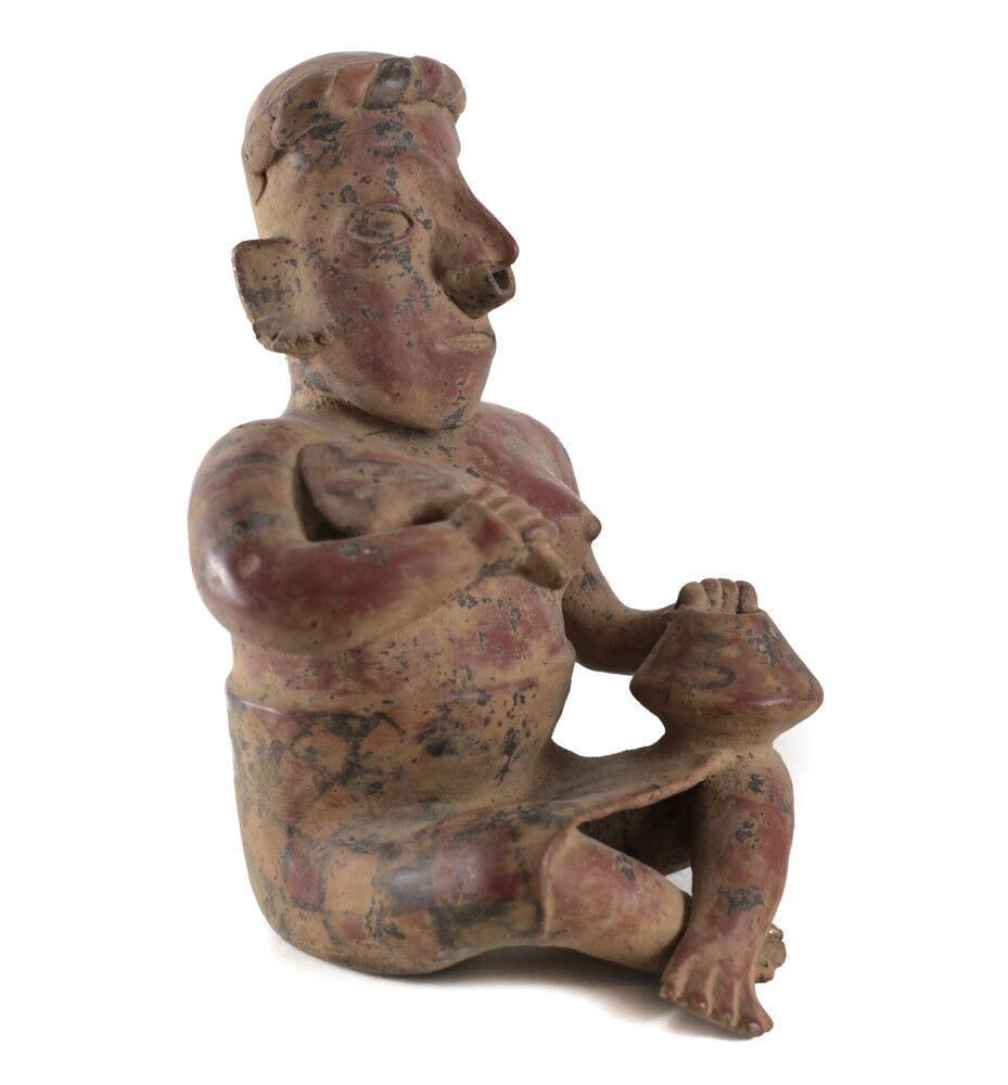Pre-Columbian NAYARIT Pottery Seated Woman with Bowl and fan (1 of 4)