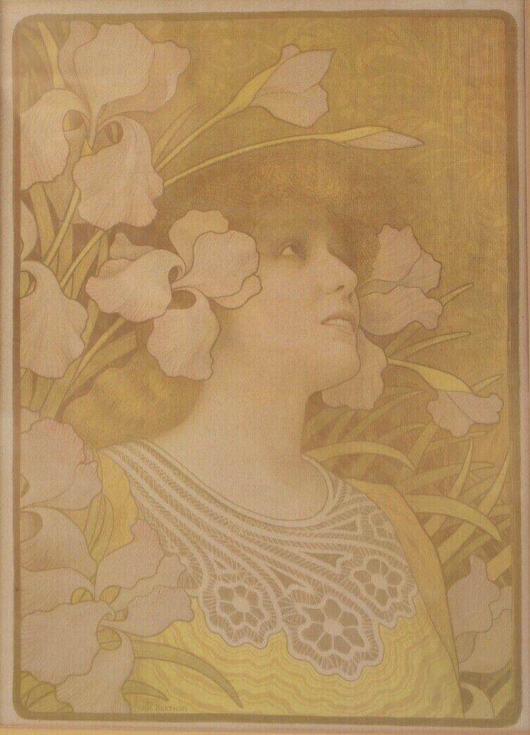 Paul Berthon (French 1872-1909) Art Nouveau Lithograph, Sarah Bernhardt c1901 (1 of 5)