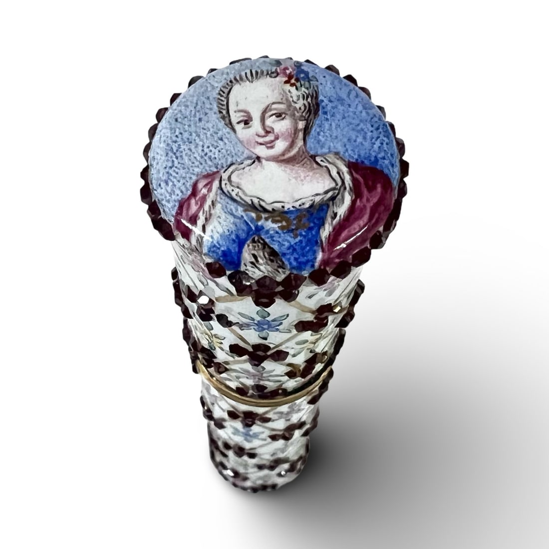 Hand painted Porcelain and Jeweled Etui Necessaire Needle Case 18-19th Century (1 of 8)