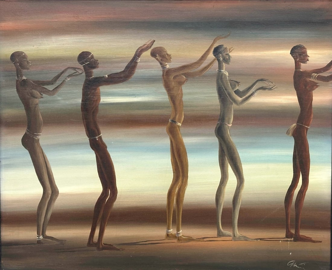 Gilbert Adrian Oil Painting on Canvas It Has Been a Fine Day Signed Framed (1 of 12)