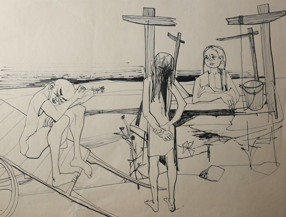 Jean Jansem French 1920 - 2013 Pen and Ink drawing signed (1 of 6)