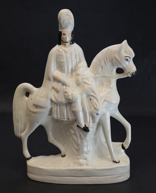19th Century Staffordshire Pottery Figurine, Cavalry, soldier on horseback (1 of 5)