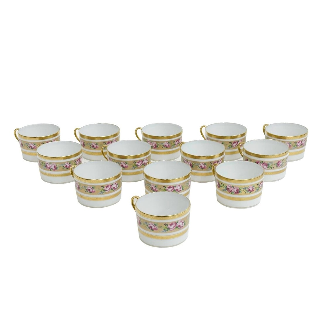 12 + 1 13 Haviland Limoges Porcelain Flat Cups in Louis Philippe Gold (1 of 6)