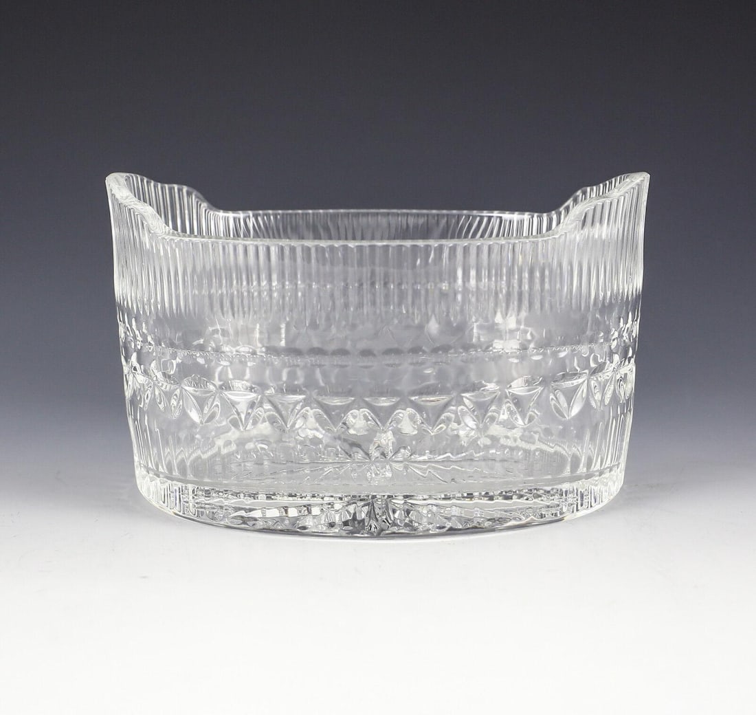 William Yeoward Crystal Bowl Hand Cut Polished & Ribbed with Raised Sides (1 of 4)