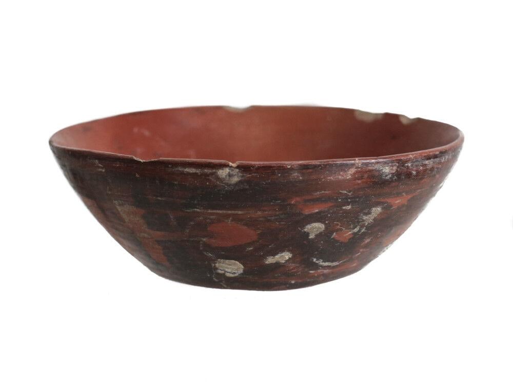 Pre Columbian Pottery Shallow Bowl polished red black and white slip (1 of 4)