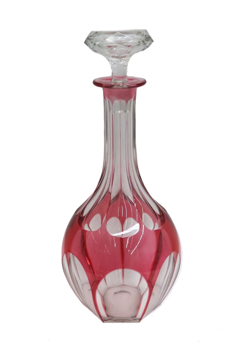 Moser Cranberry Red Cut to Clear Decanter in Pope (1 of 7)