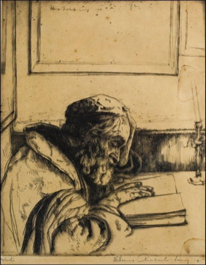 William Auerbach Levy Etching Melachi Signed (1 of 4)