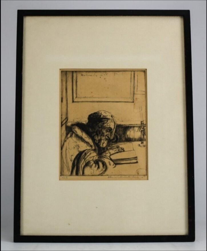 William Auerbach Levy Etching Melachi Signed - 2